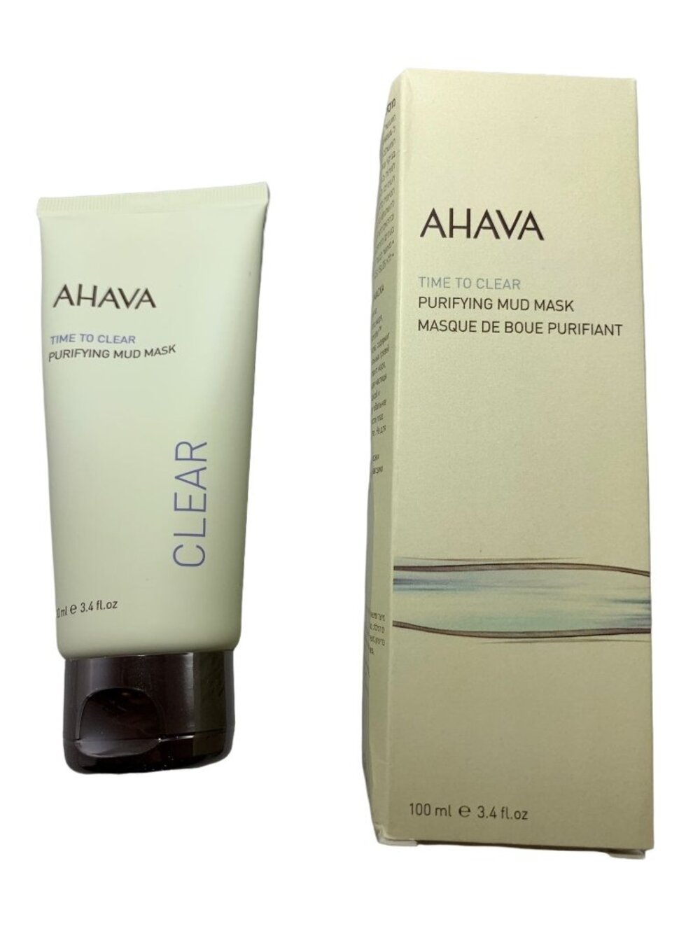 Ahava Time To Clear Purifying Mud Mask 100ml 3.4 fl oz Sensitive Skin Vegan NEW